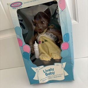 Vintage Horsman Dolls‎ Inc. 1969 Lively Baby 12" African  American Doll Made USA